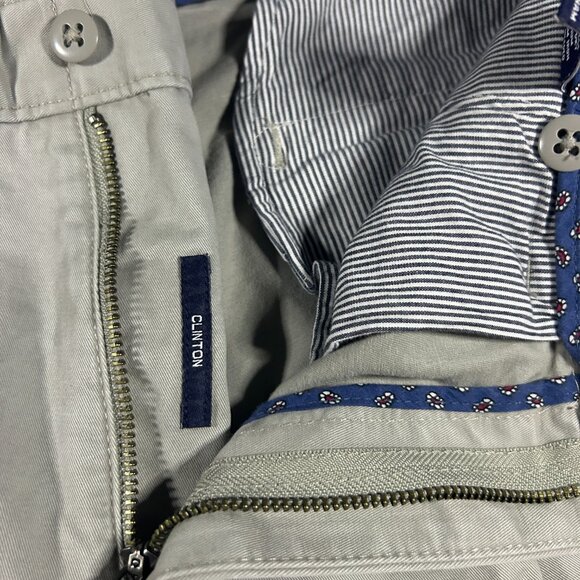 Cremieux Clinton Pants Men 32x32 Khaki Pleated 100% Cotton Trousers‎ Slacks - Picture 5 of 13